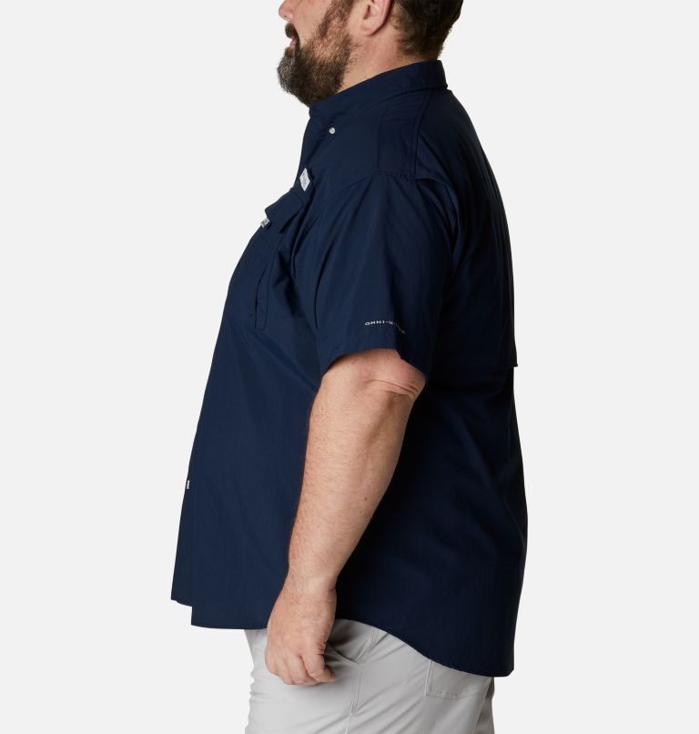 Men's Columbia PFG Bahama II Short Sleeve Shirts Navy | Plus Size CA-O18A5